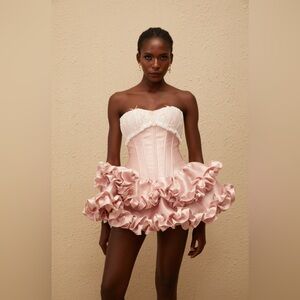 Elegant Pink Strapless Dress